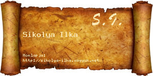Sikolya Ilka névjegykártya